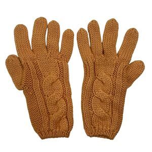 GAP Women's Size M/L Cableknit Gloves Peach Pastel Winter Cold Cozy Knit